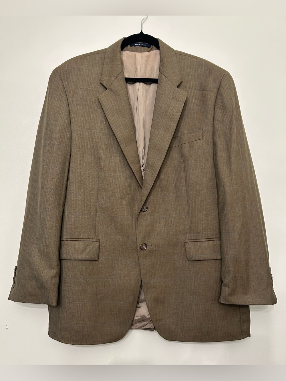 Classic Chaps Ralph Lauren Men's Olive Brown Two-Button Blazer